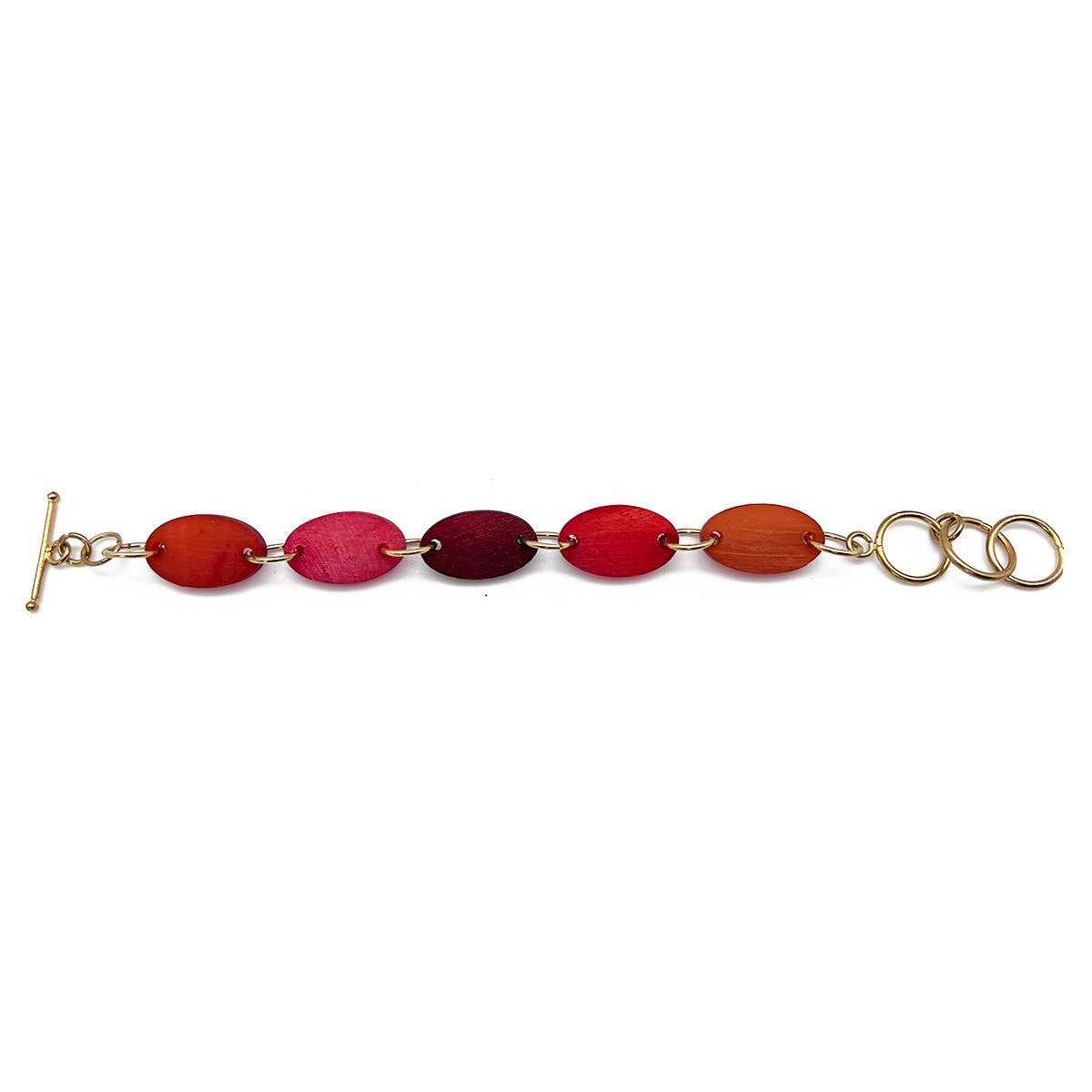Omala Rosy Cheeks Bracelet - Small Ovals with Toggle Clasp