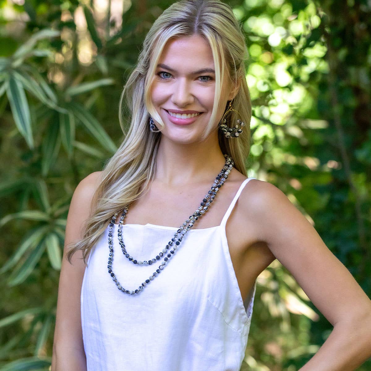 Aasha Monochrome Kantha Layered & Handcrafted Necklace.
