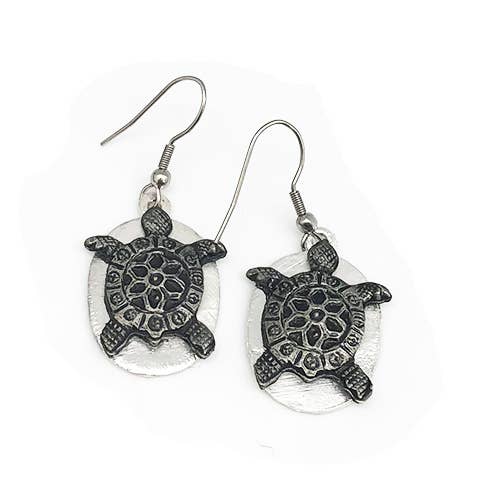 Pewter Earrings - Turtle