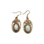Mixed Metal and Amazonite Stone Earrings