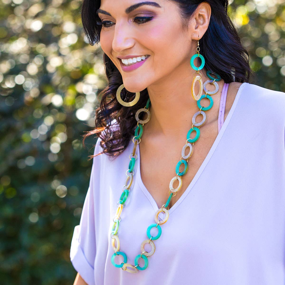 Pleasing Pastels Collection Necklace - Small Open Rings