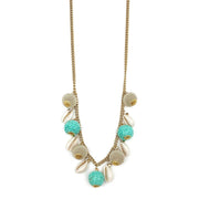 Sachi Turquoise Waters Necklace - Circles and Shell Beads