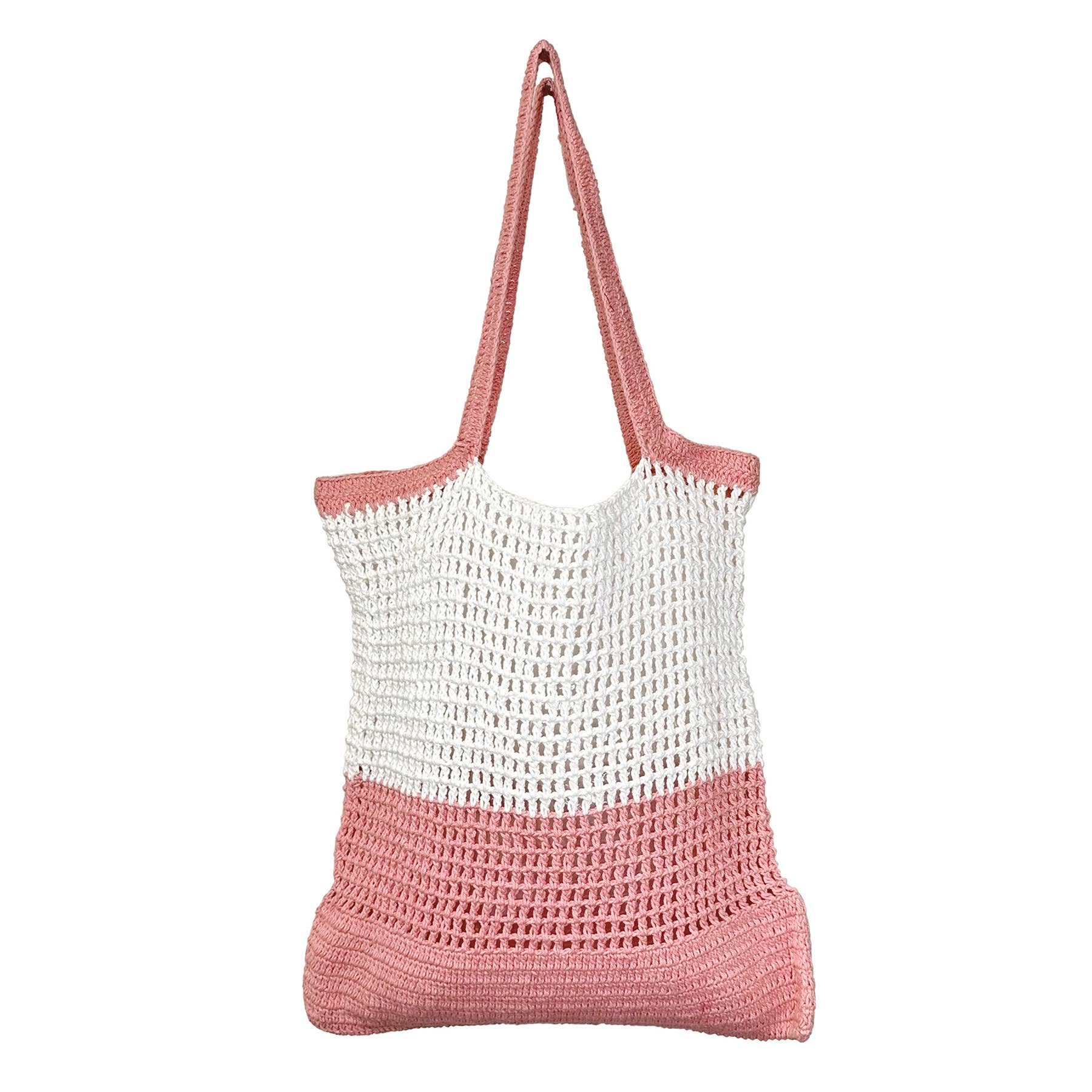 Ella Woven Cotton Market Tote Bags- Pink