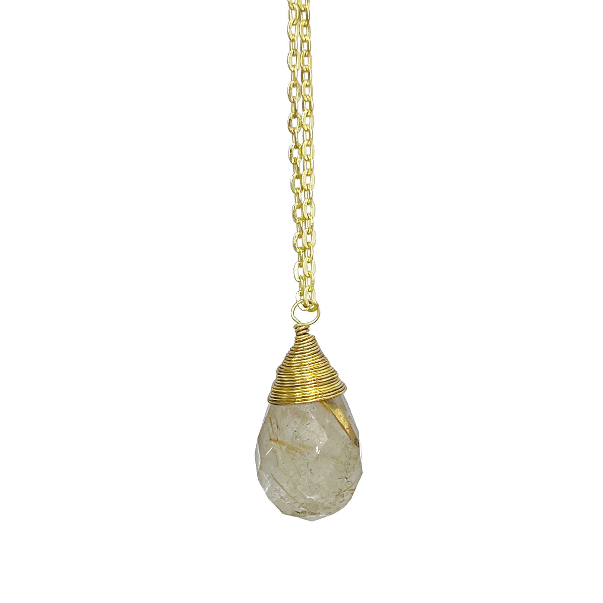 16 Tear Drop Faceted Stone Necklace Pre-Pack with Display