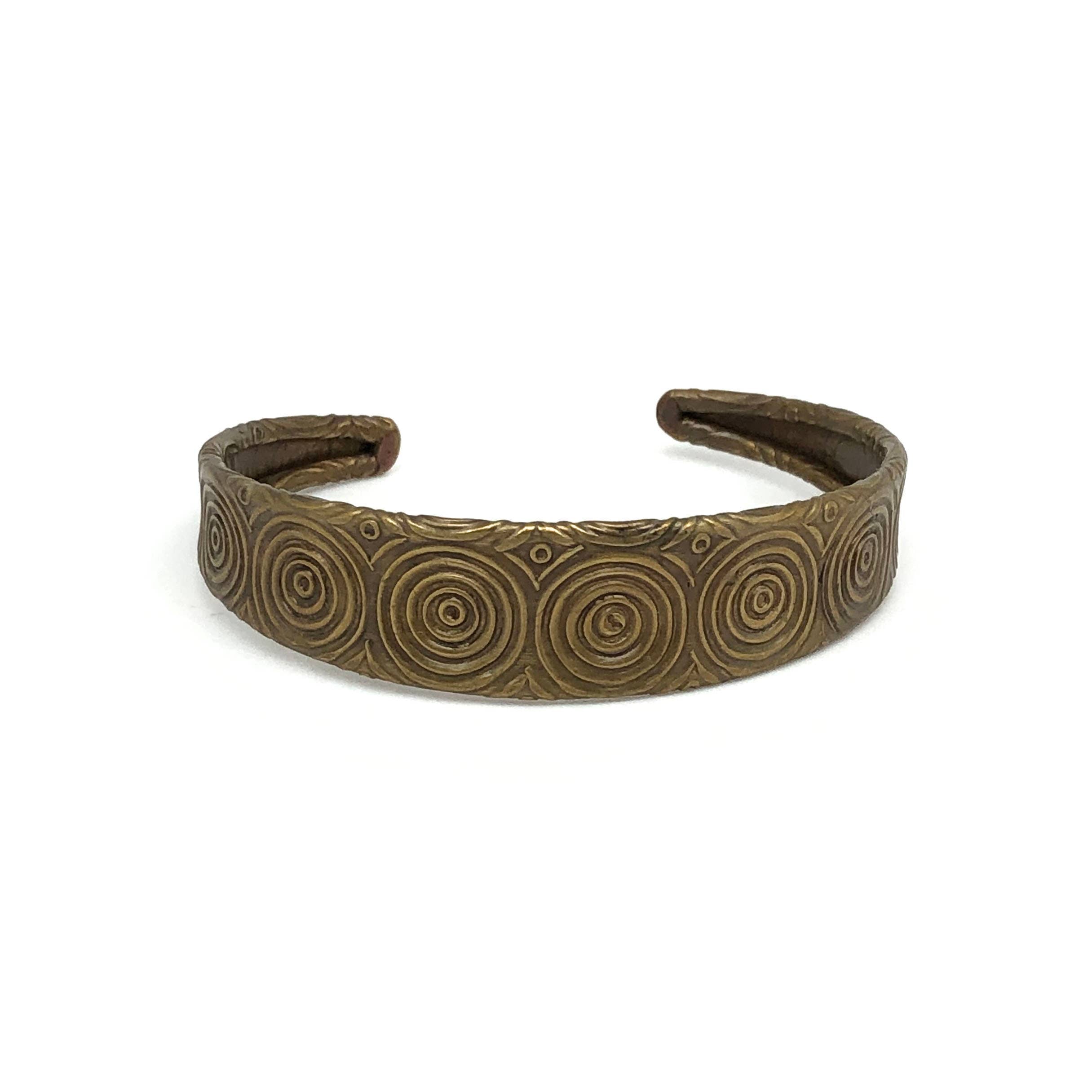 Handcrafted Etched Cuff Bracelet - Bulls Eye