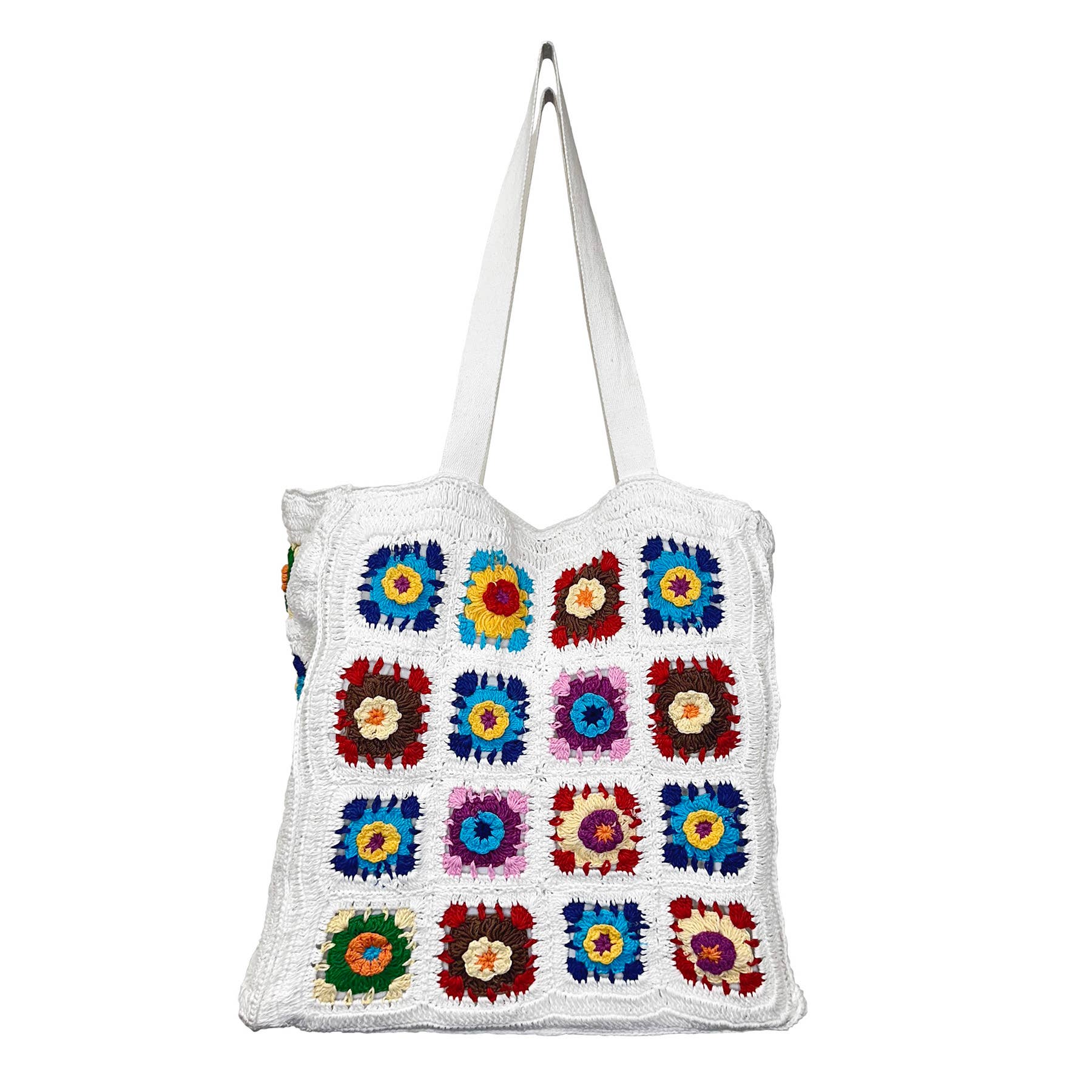 Laya Cotton Crochet Large Tote Bag- White