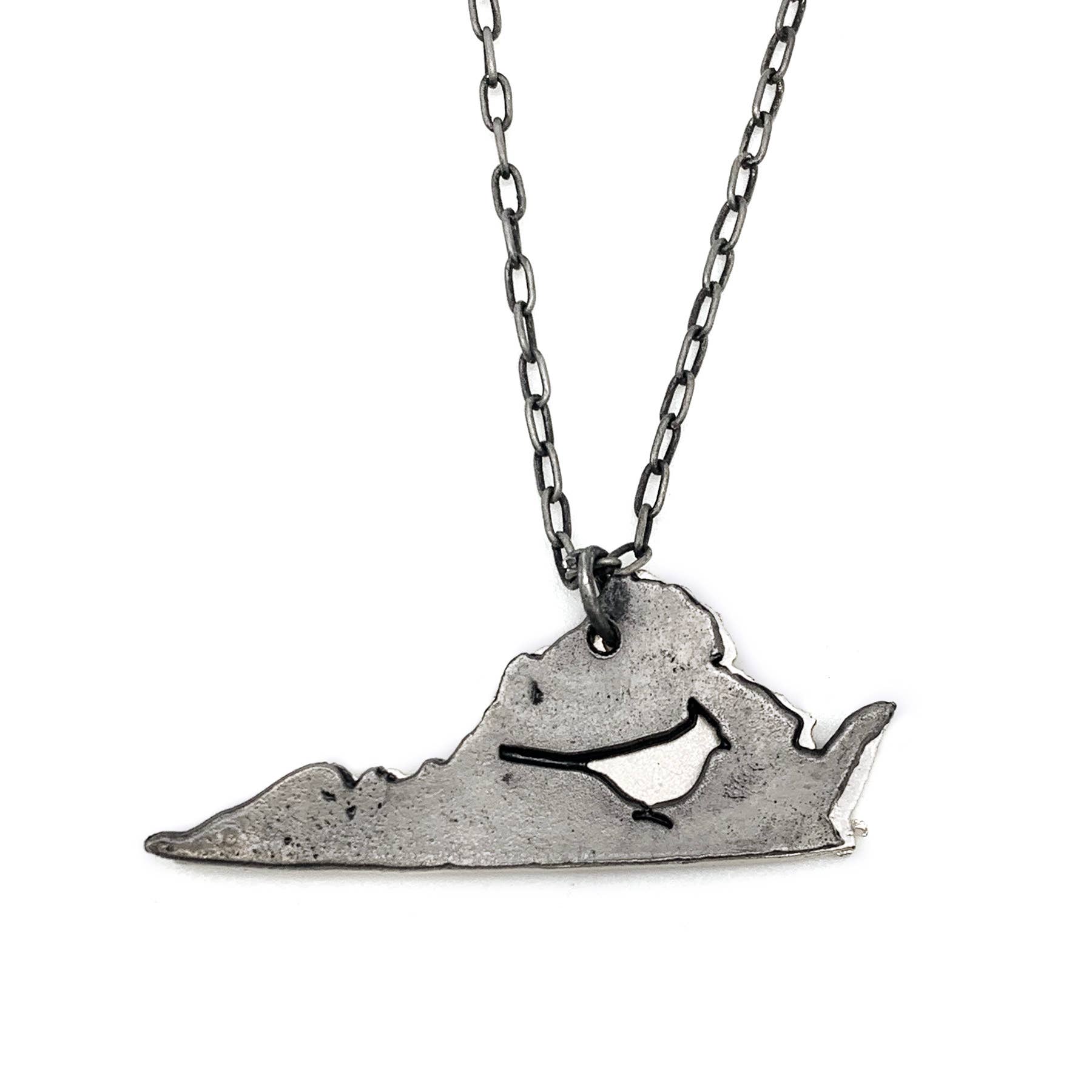 Home State Jewelry - Pewter Necklace - Virginia & Cardinal