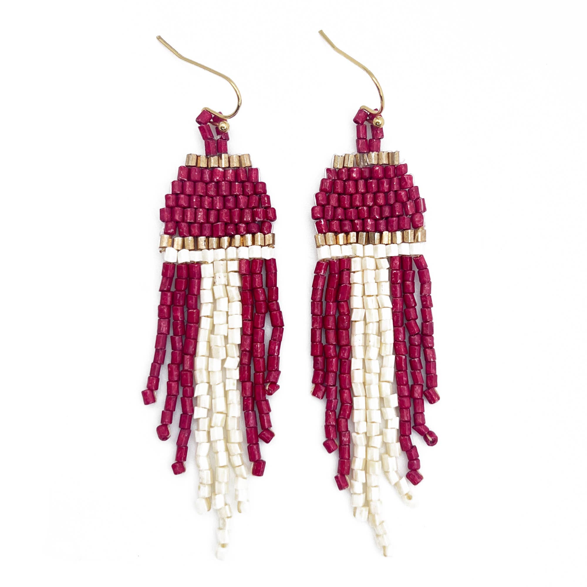 Seed Bead Waterfall Earrings - Multiple Color Styles