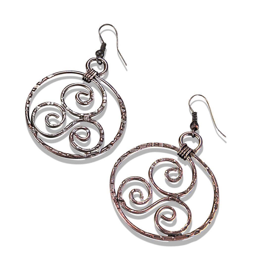 Banjara Spiral Trinity in Circle Earrings