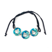 Pewter Bracelet with Color Enamel - Teal/Aqua Sailboat