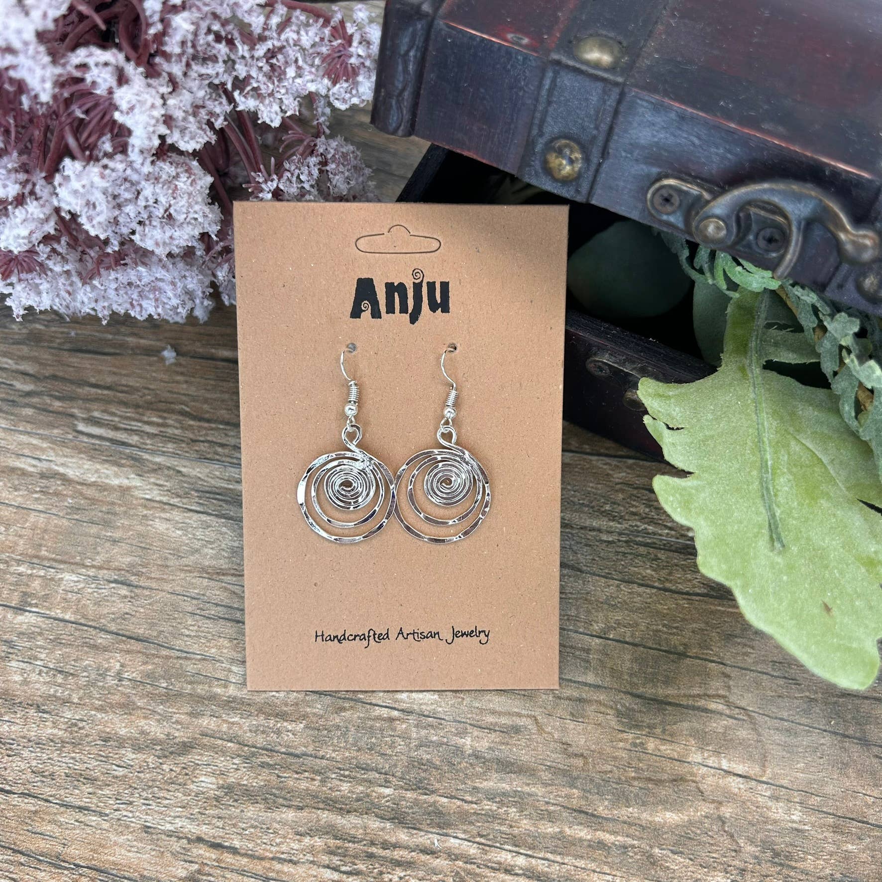 Silver Plated Earrings - Smaller Size Spiral Circle