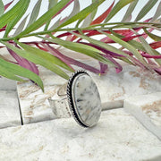 Handcrafted Kashi Semiprecious Stone Ring - Dendritic Opal