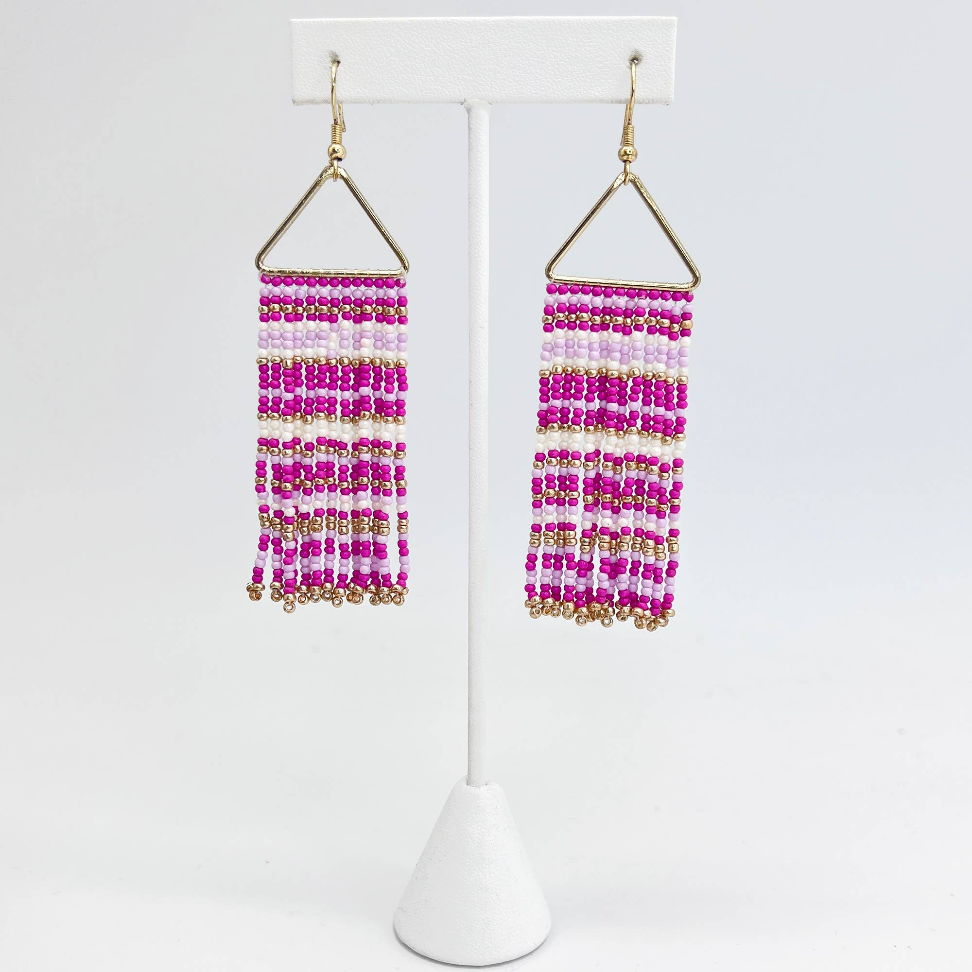 Seed Bead Color Waterfall Earrings - Multiple Color Styles