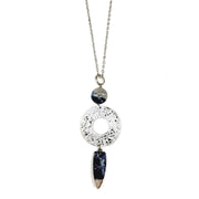 Banjara Collection Necklace - Sodalite, Silver Open Ring
