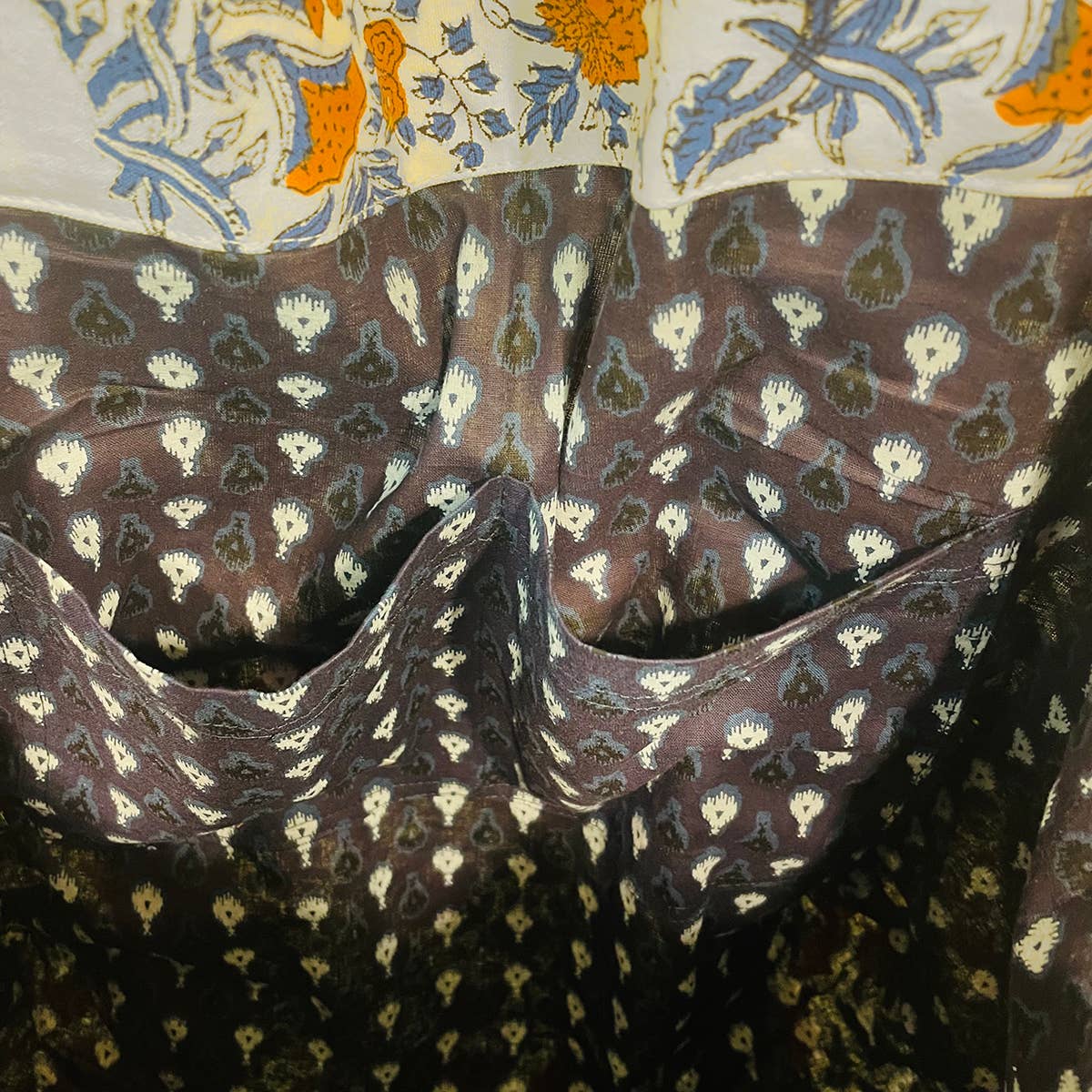 Handcrafted Canvas Bag with Block-Printed Marigold Wonders