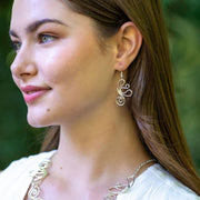 Handcrafted Whimsical Swirl Silver Earrings
