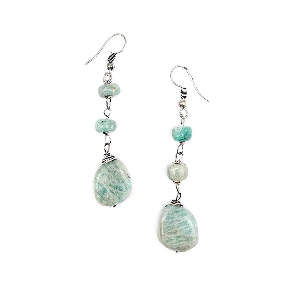 Banjara Semi-Precious Stone Earrings - Amazonite