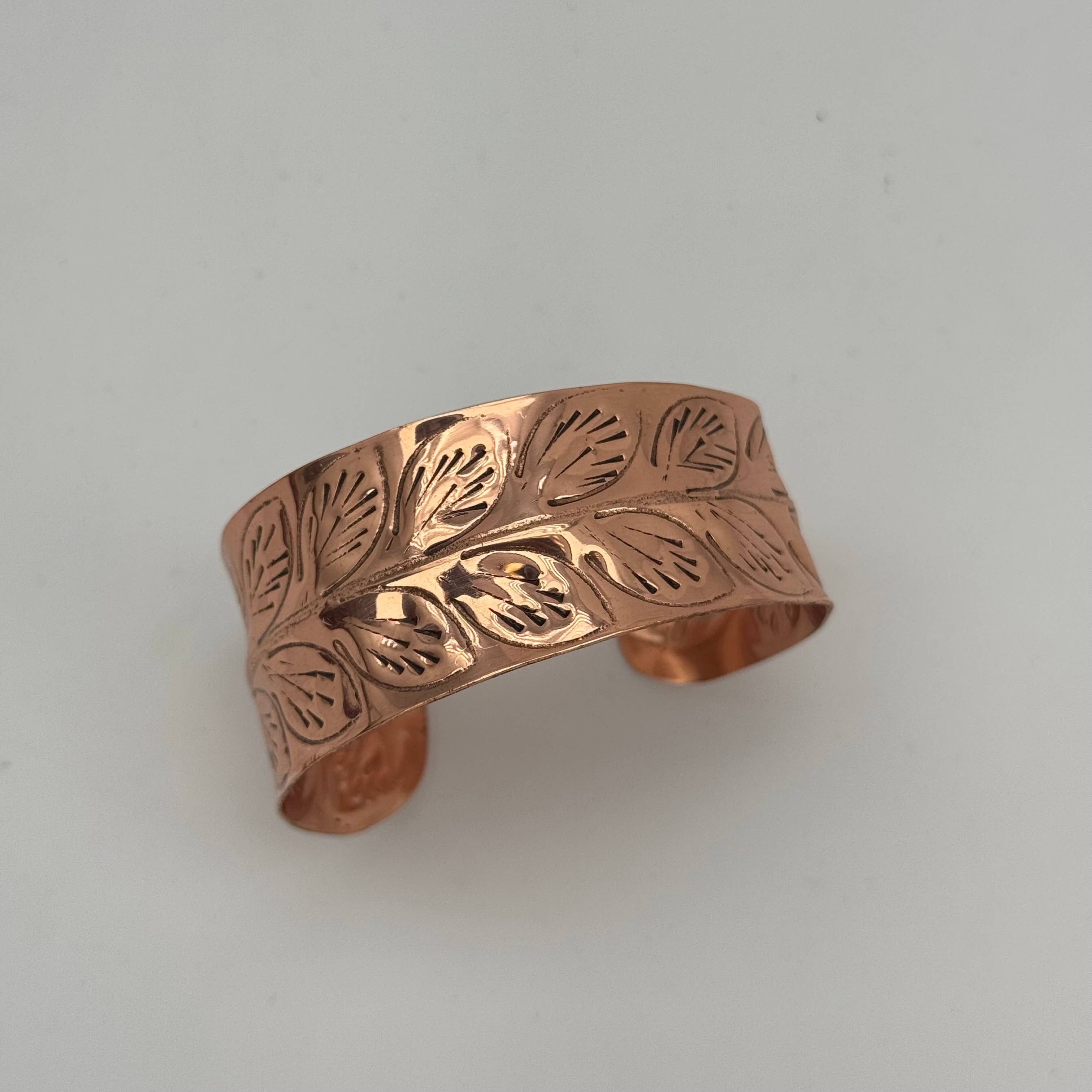 Handcrafted Leaf Trail Copper Cuff