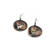 Pewter Earrings - Elk Cutout
