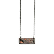 Pewter Necklace - Moose in Rectangle
