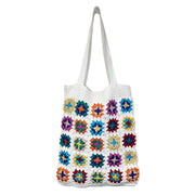 Laya White Cotton Crochet Tote Bags