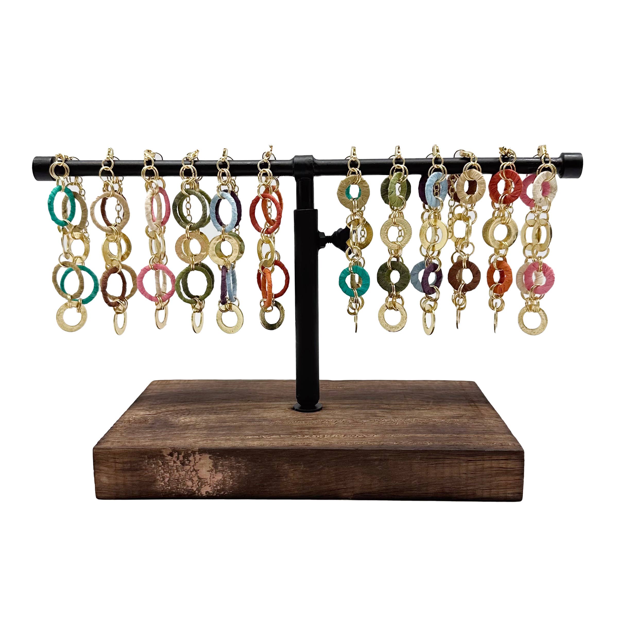Raffia Rings Bracelet Prepack - 12 Assorted Bracelets
