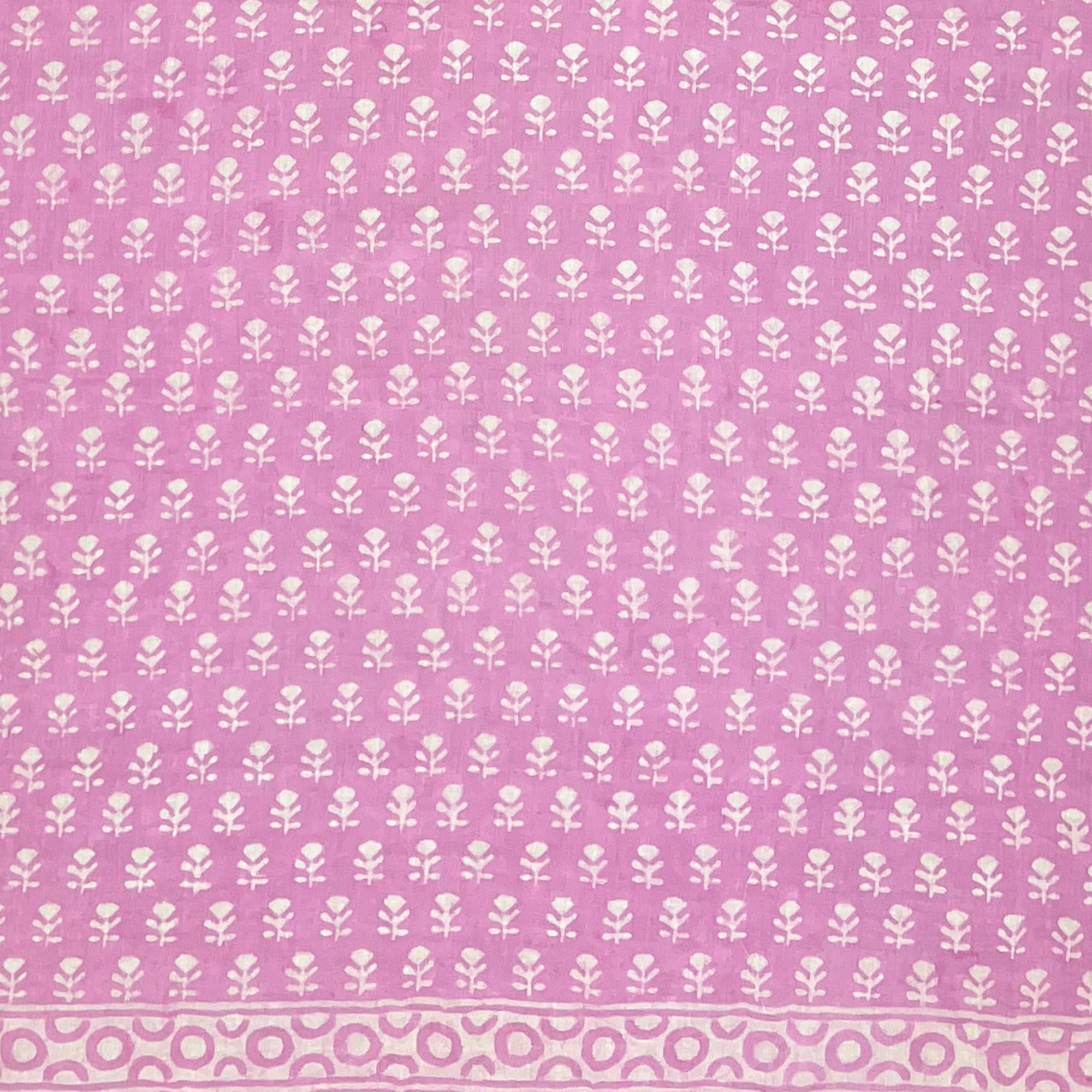 Handcrafted Cotton Sarong - Pink Floral Sprig