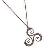 Banjara Wire Wrapped Triskelion Copper Necklace