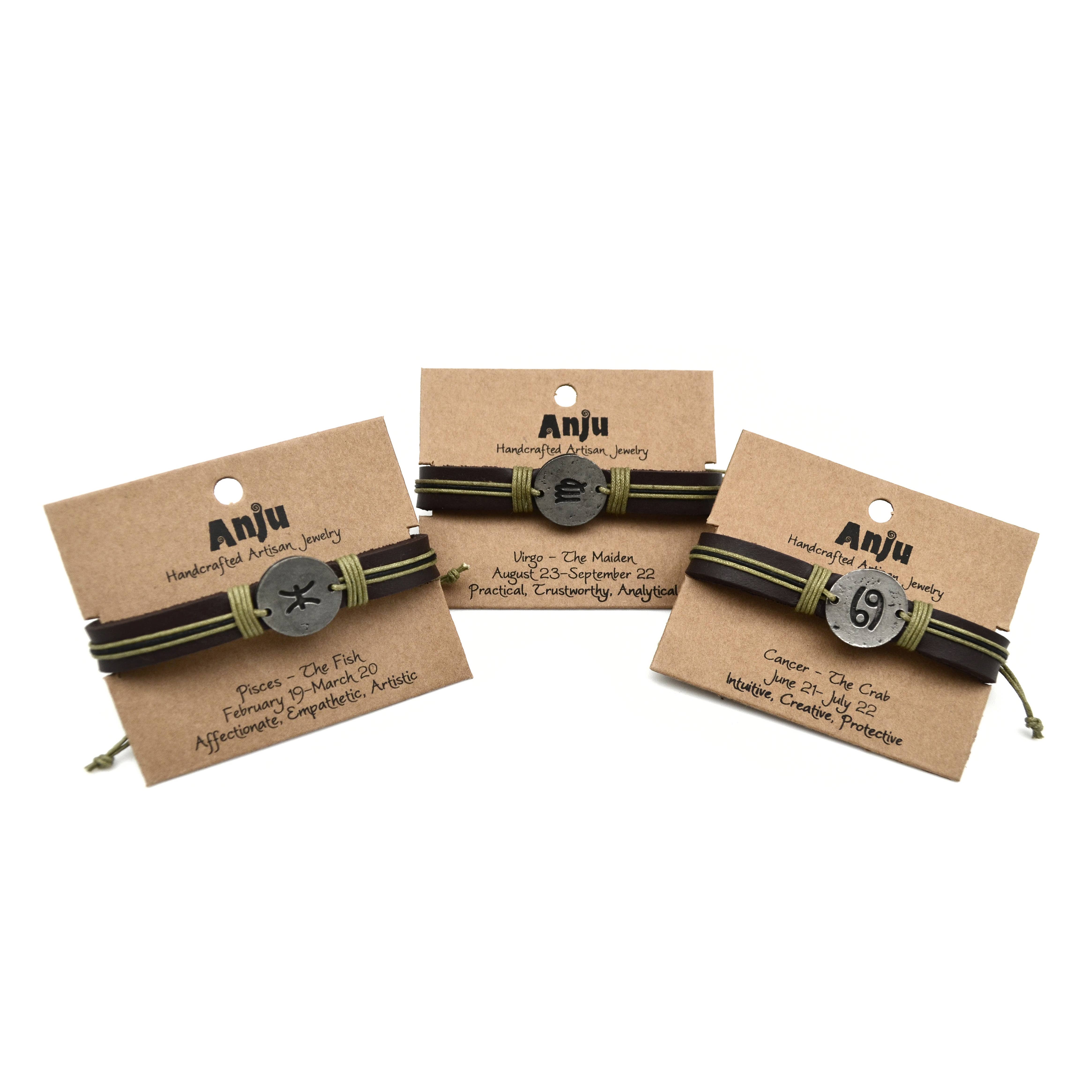 Zodiac Pewter Aries Glyph Bracelet