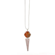 Akriti Silver and Medium Faceted Mookite Necklace