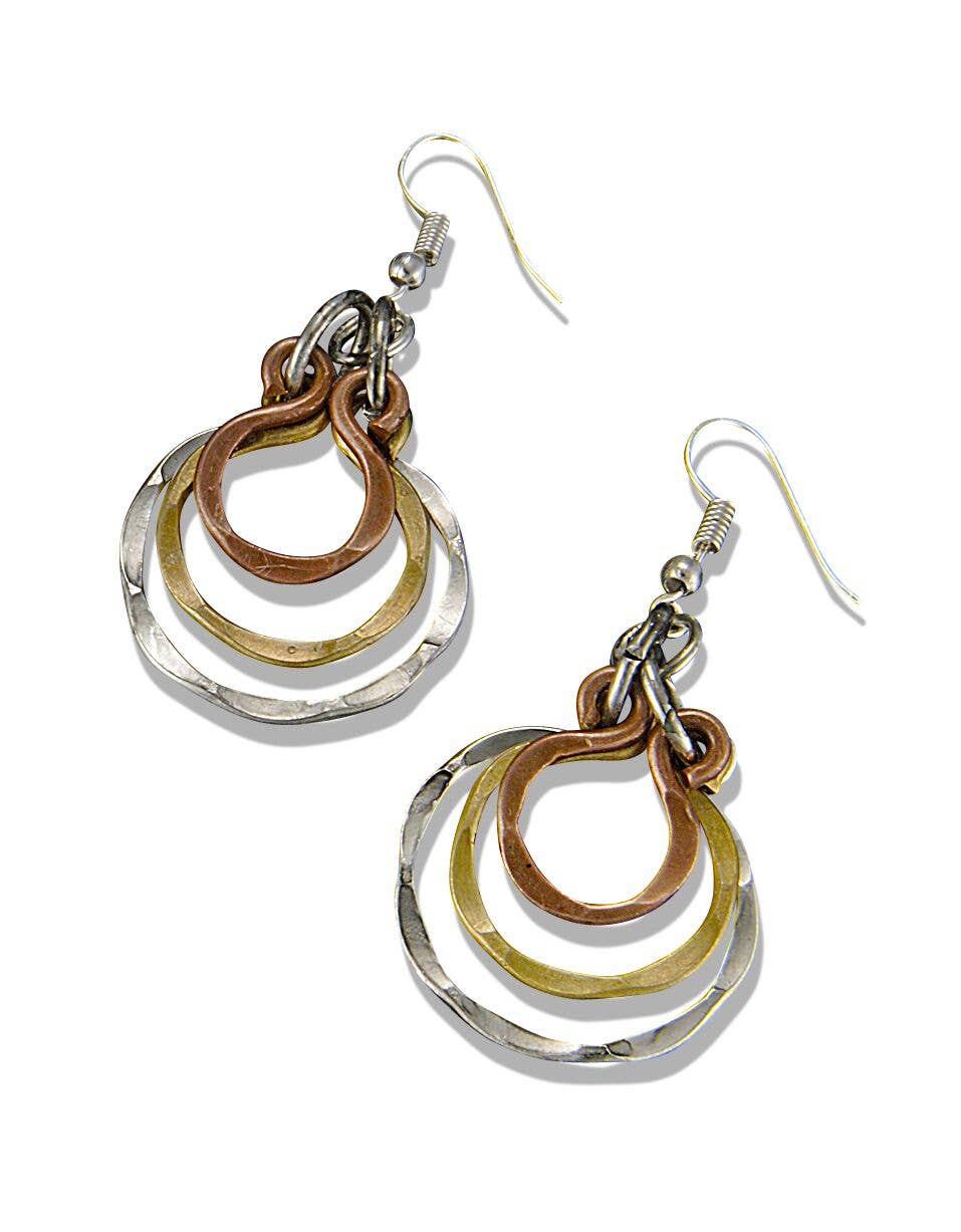 Banjara Hammered Open Circles Earrings