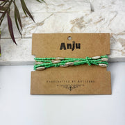 Seed Bead Stretch Bracelet - Sea Green