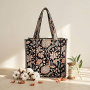 Midnight Desert Block-Printed Quilted Mini Tote