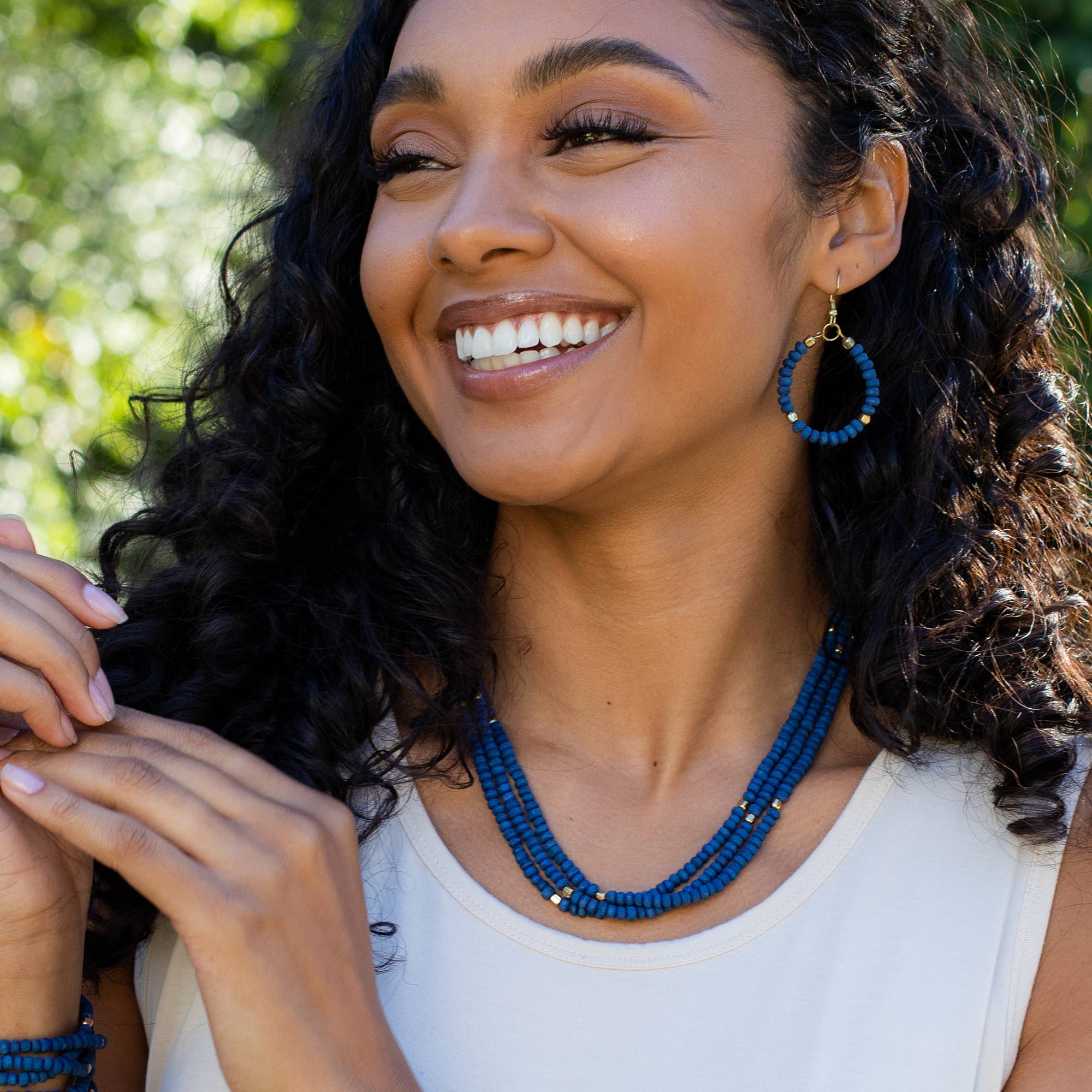 Sachi Chromatic Hues- Royal Blue Short Multi-Strand Necklace