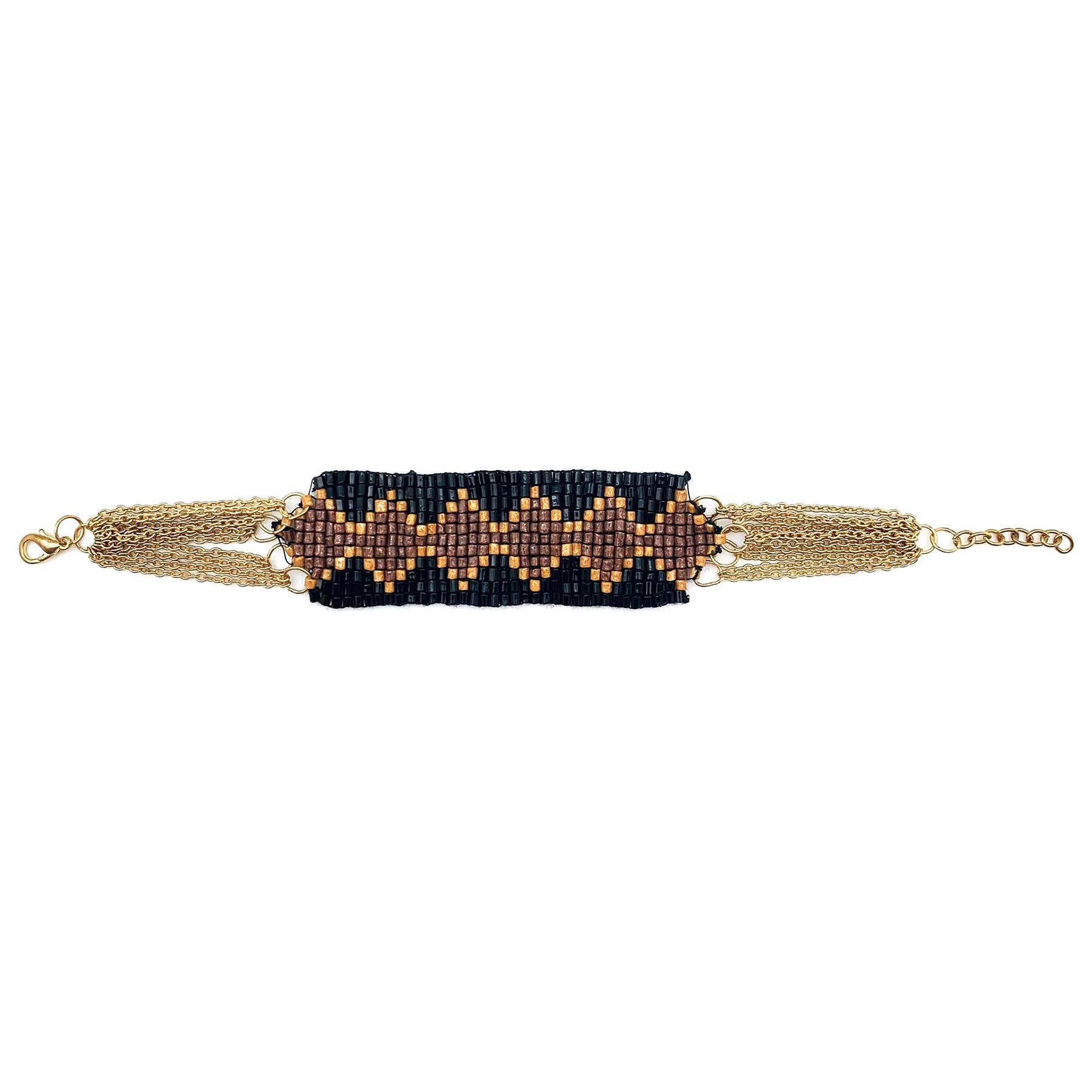 Sachi Beaded Safari Bracelet - Diamonds and Chain Fringe