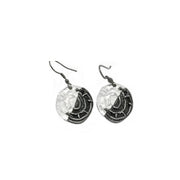 Pewter Earrings - Hatched Circle