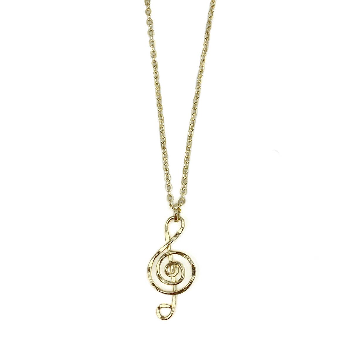 Gold Plated Necklace - Smaller Size Treble Clef