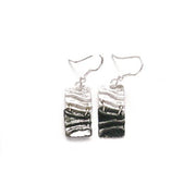 Pewter Earrings - Wavy Rectangle