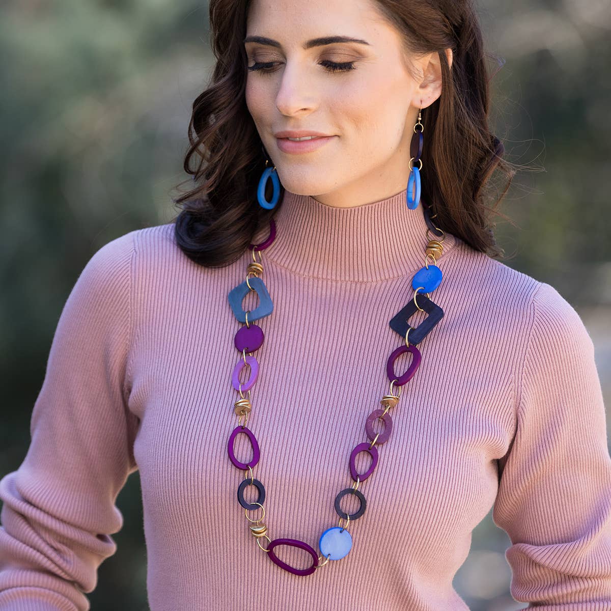 Omala Heliotrope Collection Necklace - Links and Brass