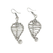Banjara Wire Wrapped Silver Leaf Earrings