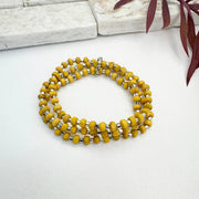 Sachi Wood Bead Wrap Bracelet - Yellow