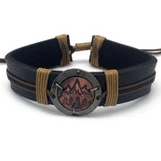 Pull Tie Leather Bracelet - Happy Camper