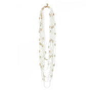 Seed Bead Multi-Strand Necklace - White