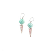 Akriti Silver and Medium Faceted Amazonite Earrings
