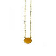 GoldPlated Necklace with SemiPreciousStone Yellow Aventurine