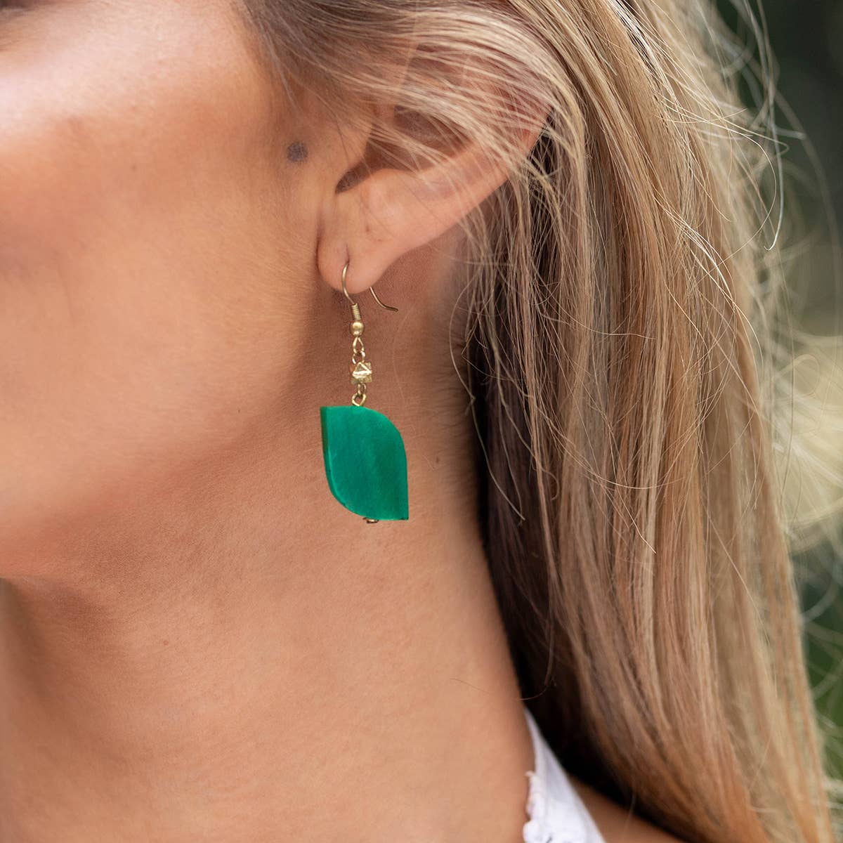 Omala Misty Greens Collection Earrings - Green Bead