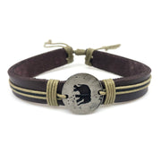 Pull Tie Leather Bracelet - Elephant