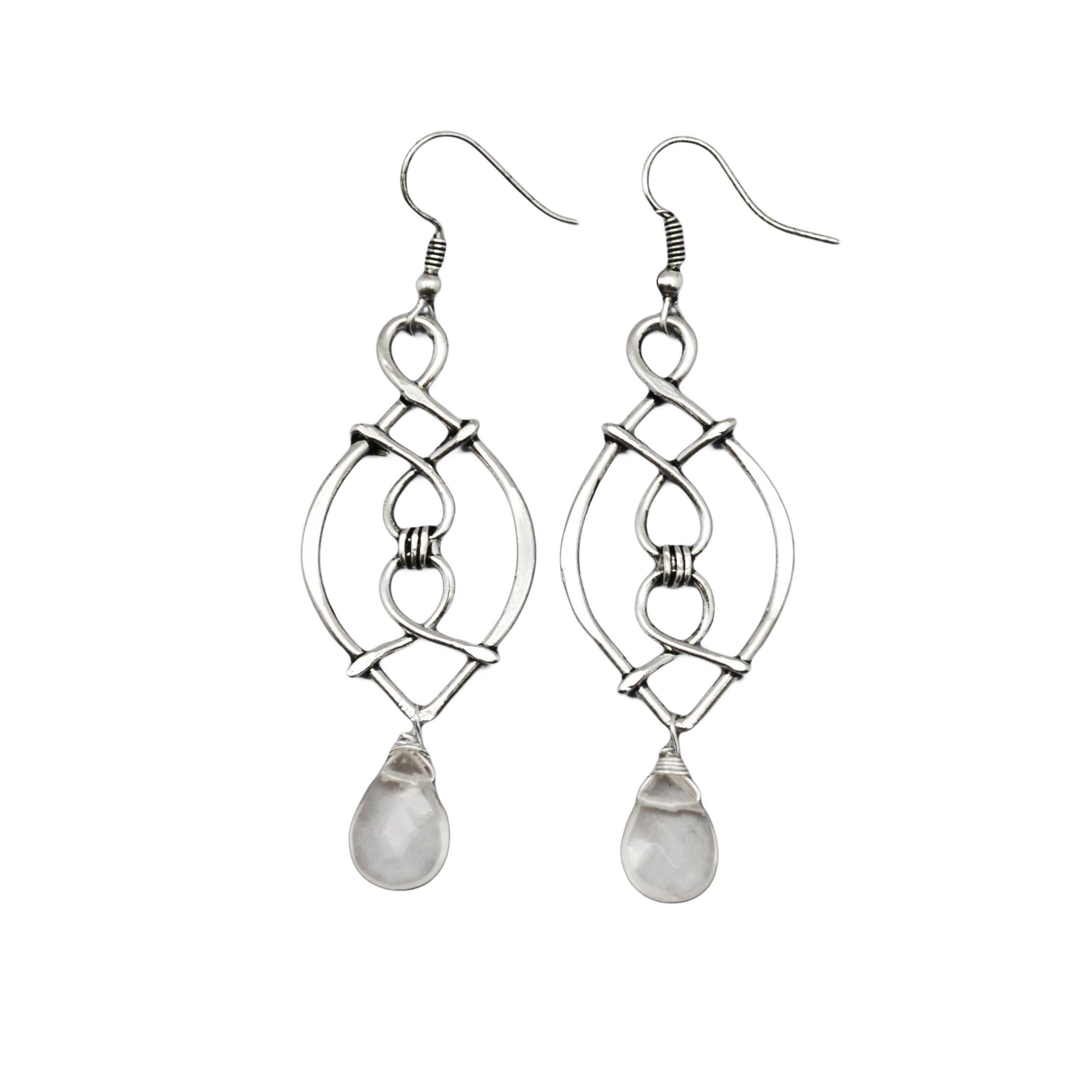 Banjara Braid and Quartz Earrings