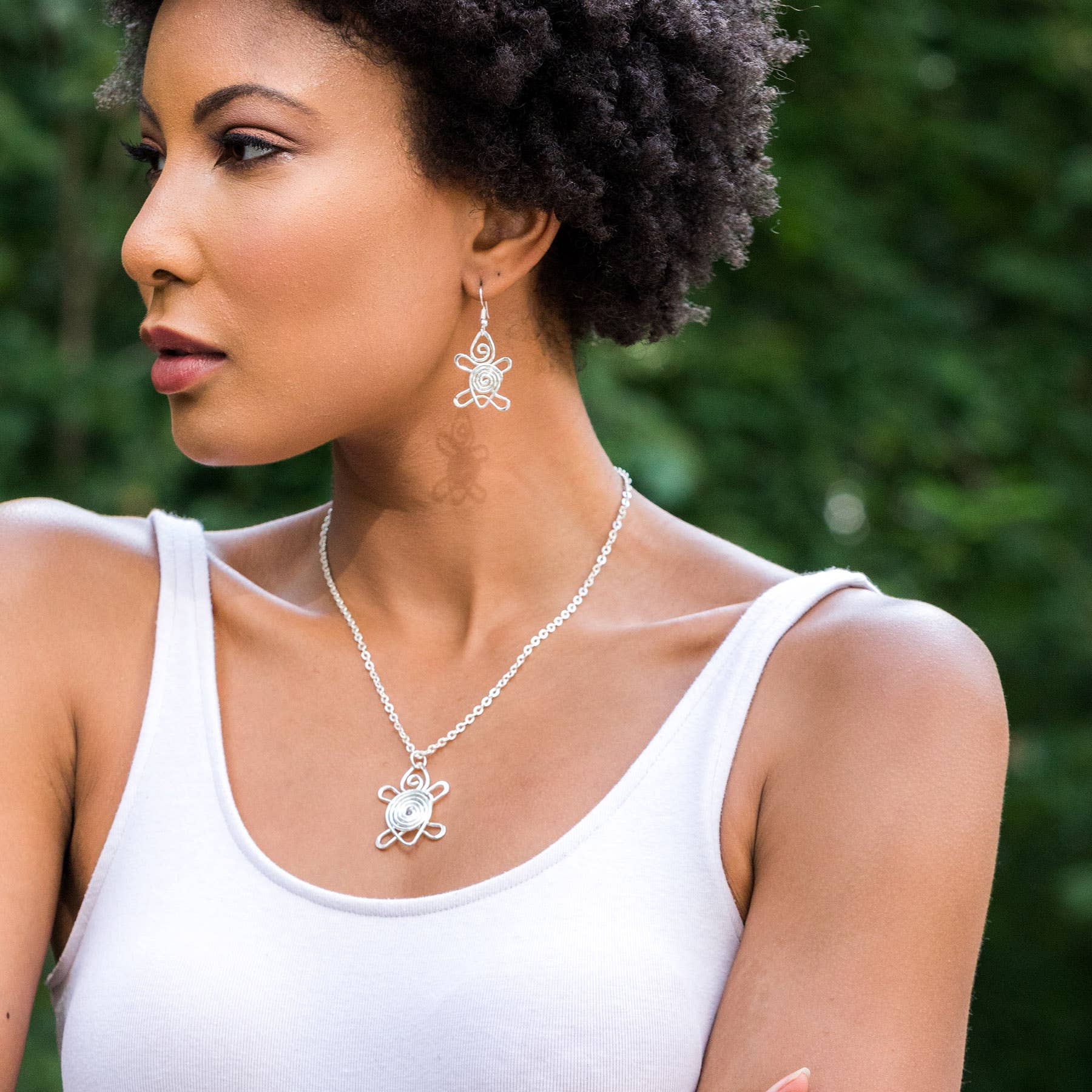 Smaller Size Silver Plated Necklace/Earrings Prepack