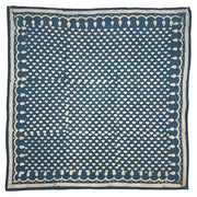 Block Printed Bandana - Indigo Triangles and Teardrops
